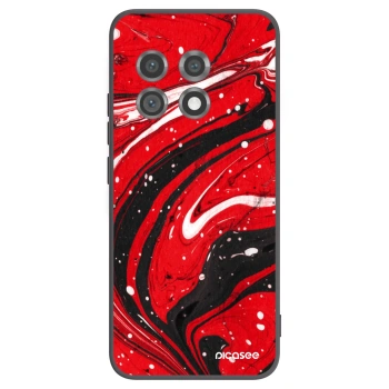 Picasee silikonowe czarne etui na OnePlus 11 5G - Red black