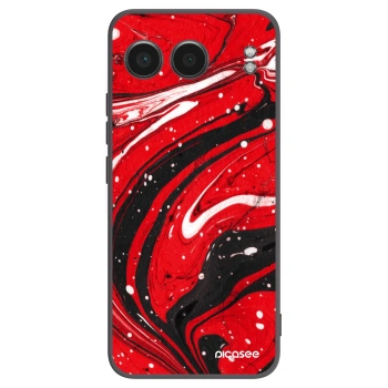 Picasee silikonowe czarne etui na OnePlus Nord 4 - Red black