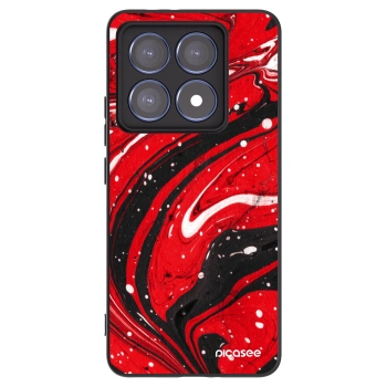 Picasee silikonowe czarne etui na Xiaomi 14T Pro - Red black