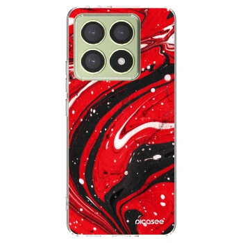 Picasee silikonowe przeźroczyste etui na Xiaomi 14T - Red black