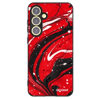 Picasee silikonowe czarne etui na Samsung Galaxy S24 FE S721B - Red black