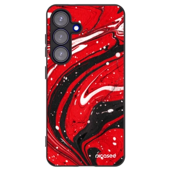 Picasee silikonowe czarne etui na Samsung Galaxy S25 5G - Red black
