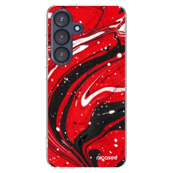 Picasee silikonowe przeźroczyste etui na Samsung Galaxy S25 5G - Red black