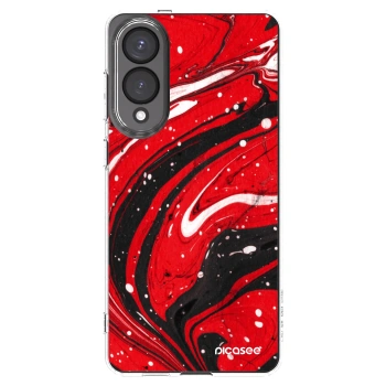 Picasee silikonowe przeźroczyste etui na Samsung Galaxy S25 Edge 5G - Red black