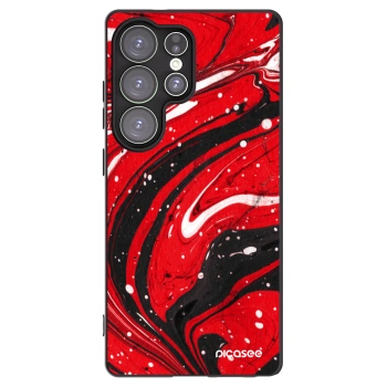 Picasee silikonowe czarne etui na Samsung Galaxy S25 Ultra 5G - Red black