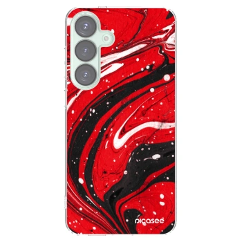 Picasee silikonowe przeźroczyste etui na Samsung Galaxy S25+ 5G - Red black