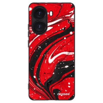 Picasee silikonowe czarne etui na Xiaomi Poco X7 Pro 5G - Red black