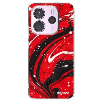 Picasee silikonowe przeźroczyste etui na Xiaomi Redmi Note 14 4G - Red black