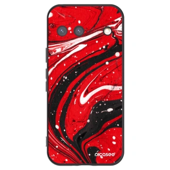 Picasee silikonowe czarne etui na Google Pixel 9 - Red black