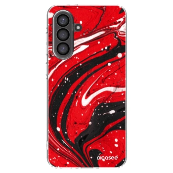 Picasee silikonowe przeźroczyste etui na Samsung Galaxy A36 5G - Red black
