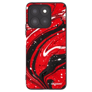 Picasee silikonowe czarne etui na Honor X8c - Red black