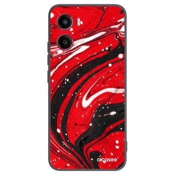 Picasee silikonowe czarne etui na Motorola Moto G05 - Red black