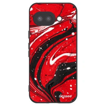 Picasee silikonowe czarne etui na Google Pixel 9a - Red black