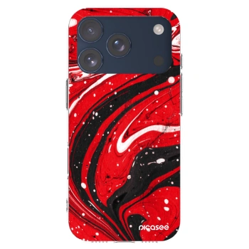 Picasee silikonowe przeźroczyste etui na Apple iPhone 17 Pro - Red black