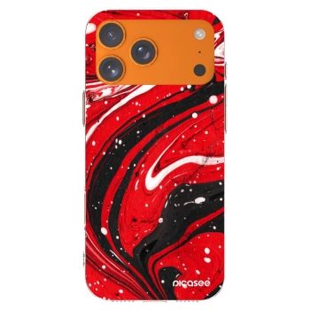 Picasee silikonowe przeźroczyste etui na Apple iPhone 17 Pro Max - Red black