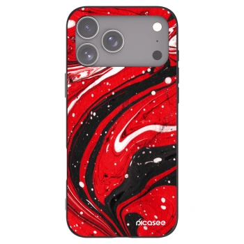 Picasee silikonowe czarne etui na Apple iPhone 17 Pro Max - Red black