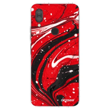 Picasee silikonowe przeźroczyste etui na Xiaomi Redmi 7 - Red black