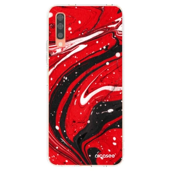 Picasee silikonowe przeźroczyste etui na Samsung Galaxy A70 A705F - Red black