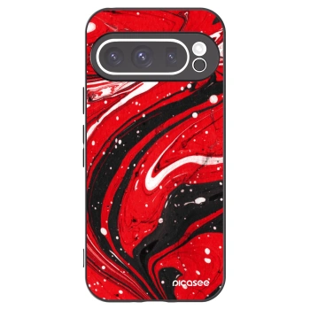 Picasee silikonowe czarne etui na Google Pixel 9 Pro XL - Red black