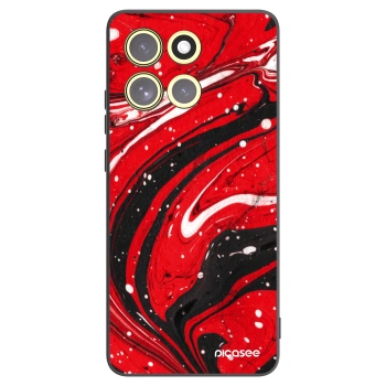 Picasee silikonowe czarne etui na Motorola Moto G86 5G - Red black