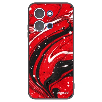 Picasee silikonowe czarne etui na Xiaomi Redmi 15C 4G - Red black