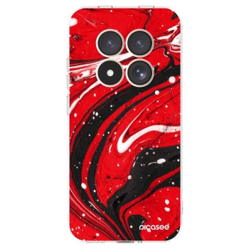 Picasee silikonowe przeźroczyste etui na Xiaomi Redmi Note 15 Pro 4G - Red black
