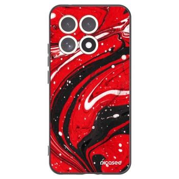 Picasee silikonowe czarne etui na Xiaomi 15T - Red black