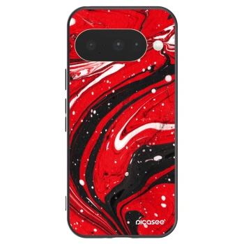 Picasee silikonowe czarne etui na Google Pixel 10 - Red black