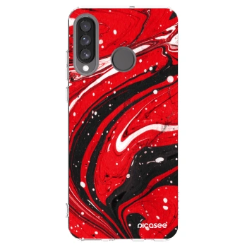 Picasee silikonowe przeźroczyste etui na Huawei P30 Lite - Red black