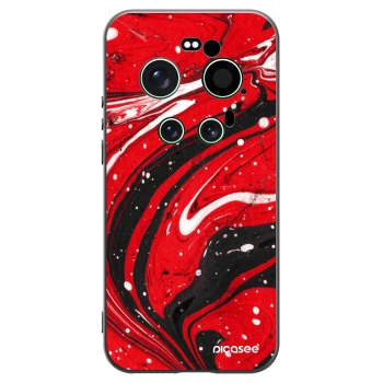 Picasee silikonowe czarne etui na Xiaomi 17 Ultra - Red black