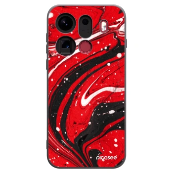 Picasee silikonowe czarne etui na OPPO Find X9 Pro - Red black