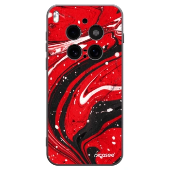 Picasee silikonowe czarne etui na Vivo X300 Pro - Red black