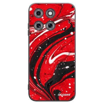 Picasee silikonowe czarne etui na Motorola Moto G77 - Red black