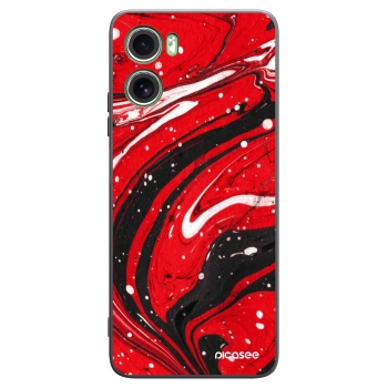 Picasee silikonowe czarne etui na Motorola Moto G06 - Red black
