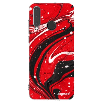 Picasee silikonowe przeźroczyste etui na Honor 20 Lite - Red black