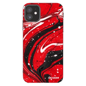 Picasee silikonowe przeźroczyste etui na Apple iPhone 11 - Red black
