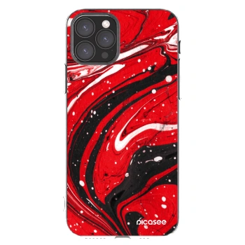 Picasee silikonowe przeźroczyste etui na Apple iPhone 11 Pro - Red black