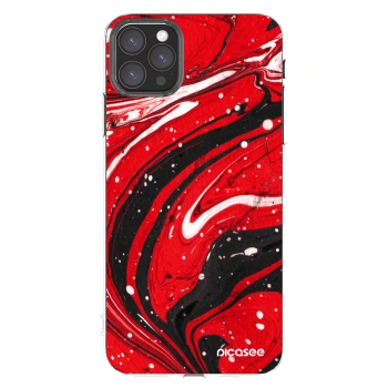 Picasee silikonowe przeźroczyste etui na Apple iPhone 11 Pro Max - Red black