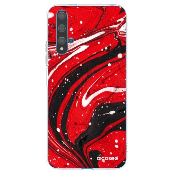Picasee silikonowe przeźroczyste etui na Huawei Nova 5T - Red black