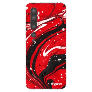 Picasee silikonowe przeźroczyste etui na Xiaomi Mi Note 10 (Pro) - Red black