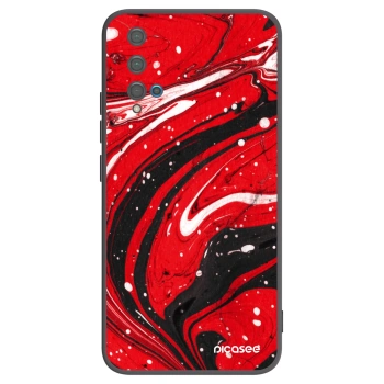 Picasee silikonowe czarne etui na Huawei Nova 5T - Red black