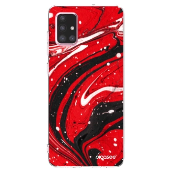 Picasee silikonowe przeźroczyste etui na Samsung Galaxy A71 A715F - Red black