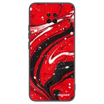 Picasee silikonowe czarne etui na Xiaomi Redmi Note 9 Pro - Red black
