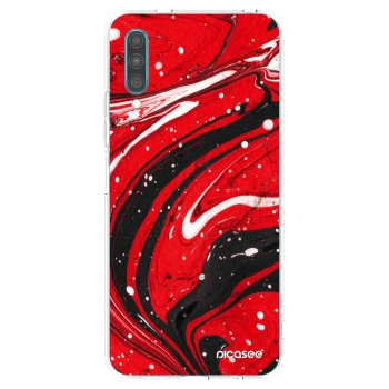 Picasee silikonowe przeźroczyste etui na Samsung Galaxy A30s A307F - Red black