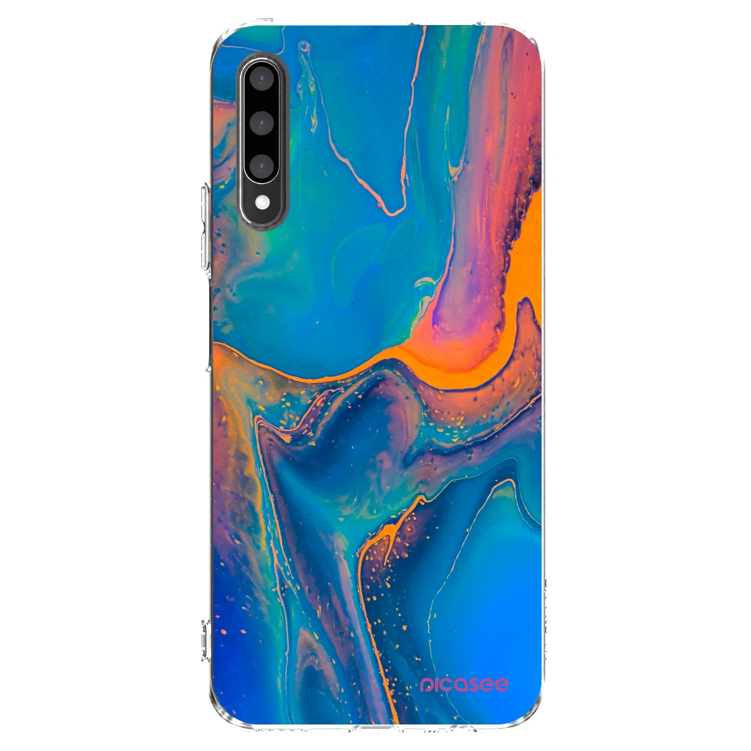 Picasee silikonowe przeźroczyste etui na Honor 9X Pro - Rainbow