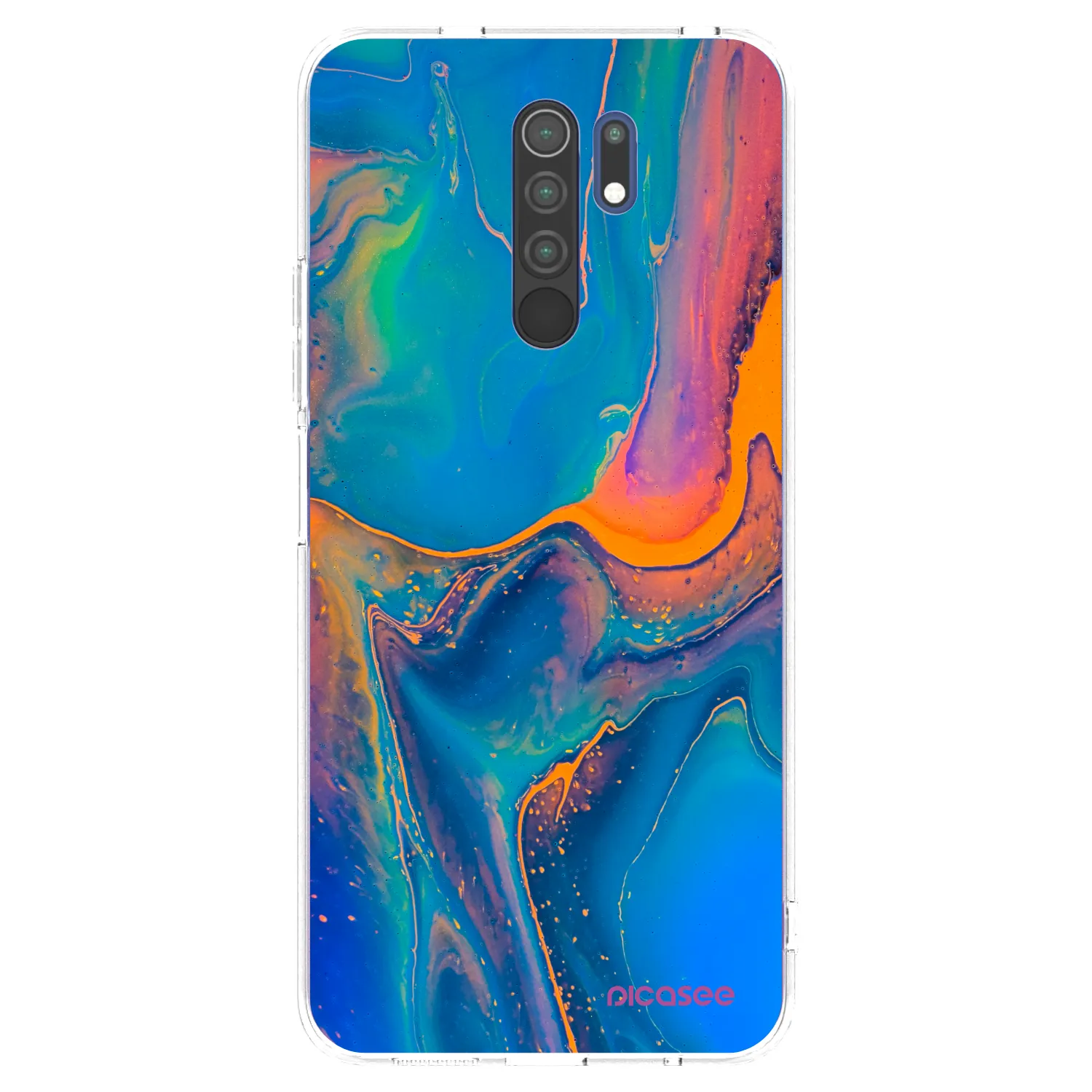 Picasee silikonowe przeźroczyste etui na Xiaomi Redmi 9 - Rainbow