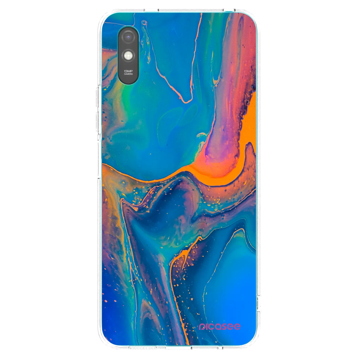 Picasee silikonowe przeźroczyste etui na Xiaomi Redmi 9A - Rainbow