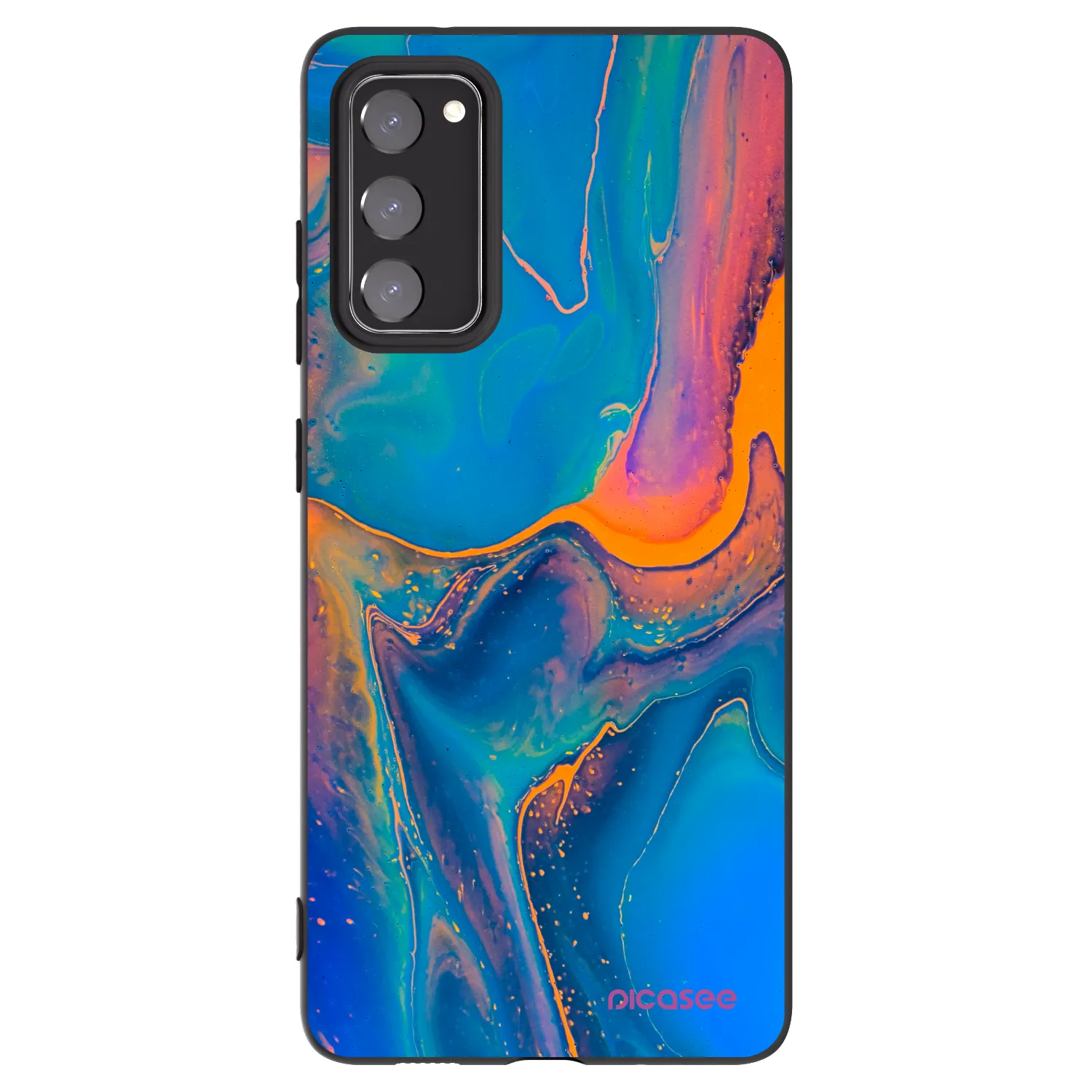 Picasee silikonowe czarne etui na Samsung Galaxy S20 FE - Rainbow