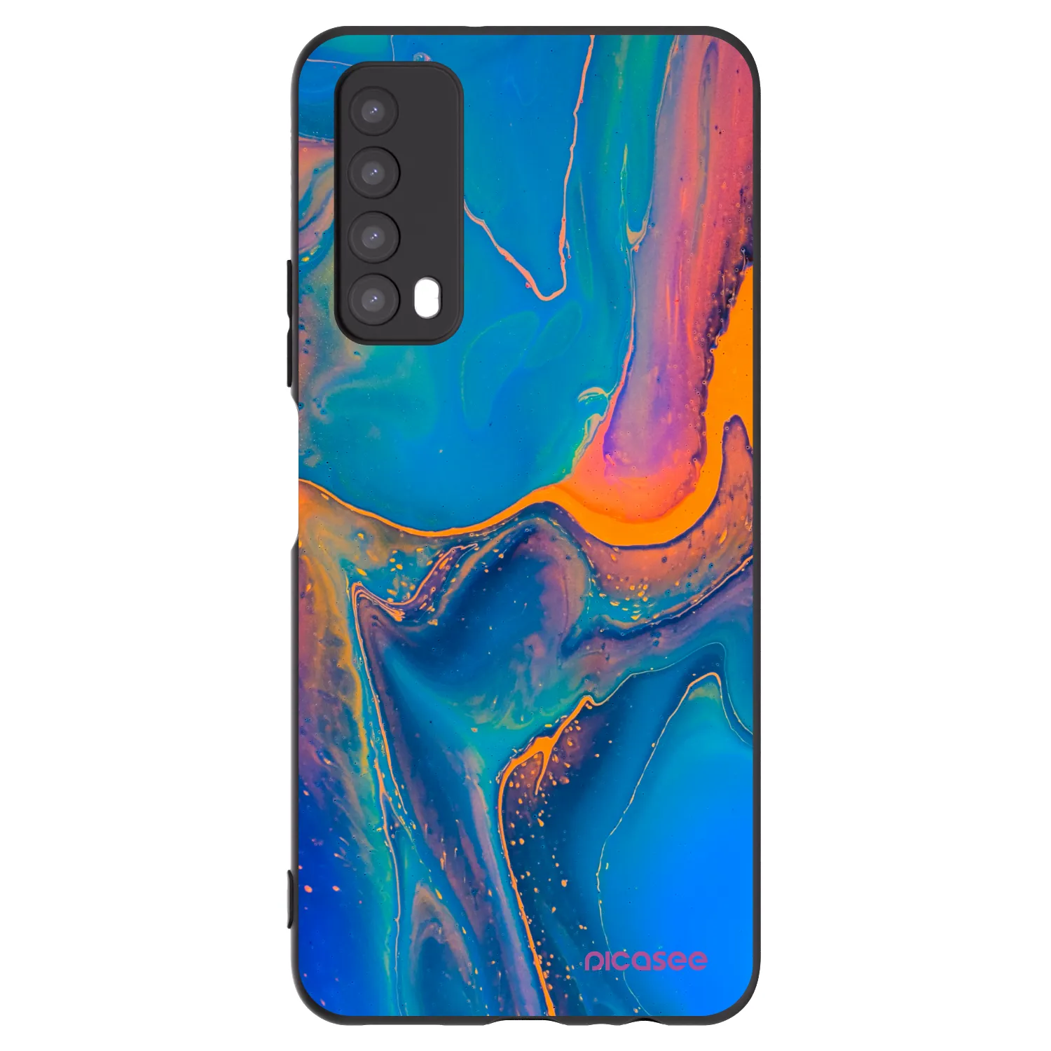 Picasee silikonowe czarne etui na Huawei P Smart 2021 - Rainbow