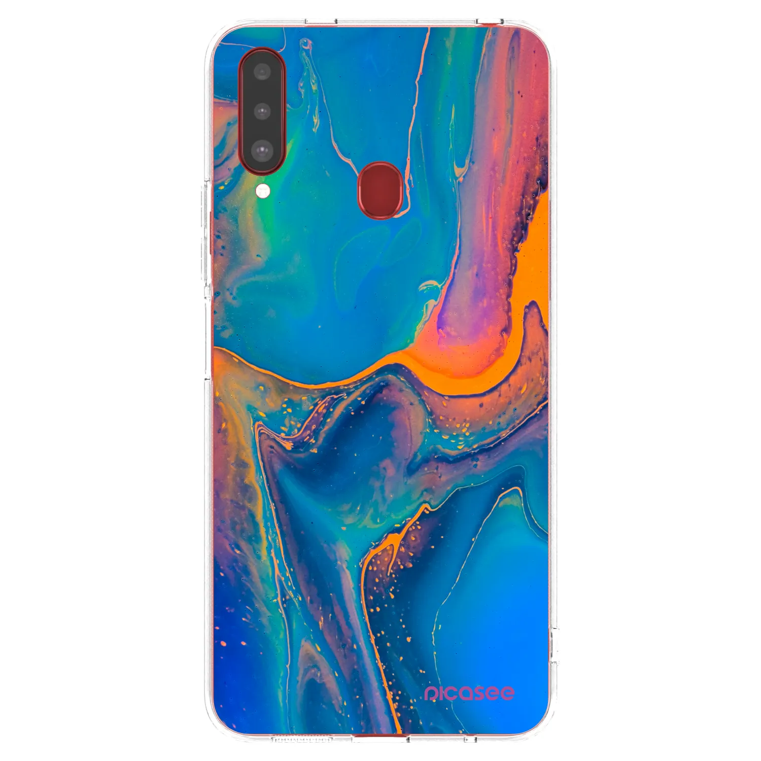 Picasee silikonowe przeźroczyste etui na Samsung Galaxy A20s - Rainbow